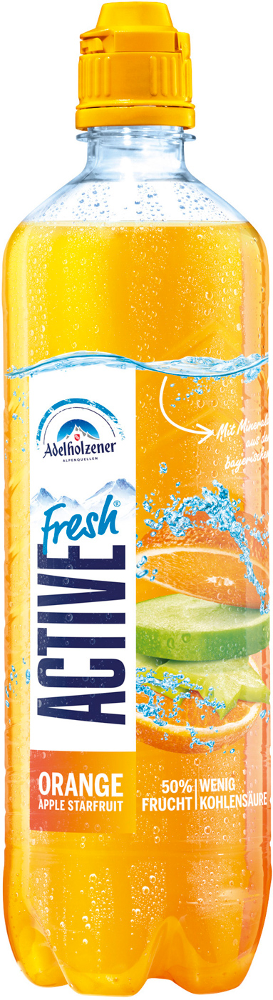 Adelholzener Active fresh Orange Stern- 0,75L Flasche Mehrwegartikel (inkl. Pfand) frucht