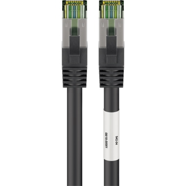 Goobay® Netzwerkkabel CAT 8.1 RJ45-Stecker/RJ45-Stecker 0,25m geschirmt schwarz