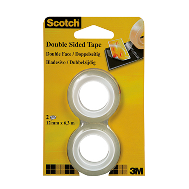 Scotch® Klebefilm 12 mm x 6,3 m (B x L) beidseitig klebend Zelluloseacetat 2 St./Pack.
