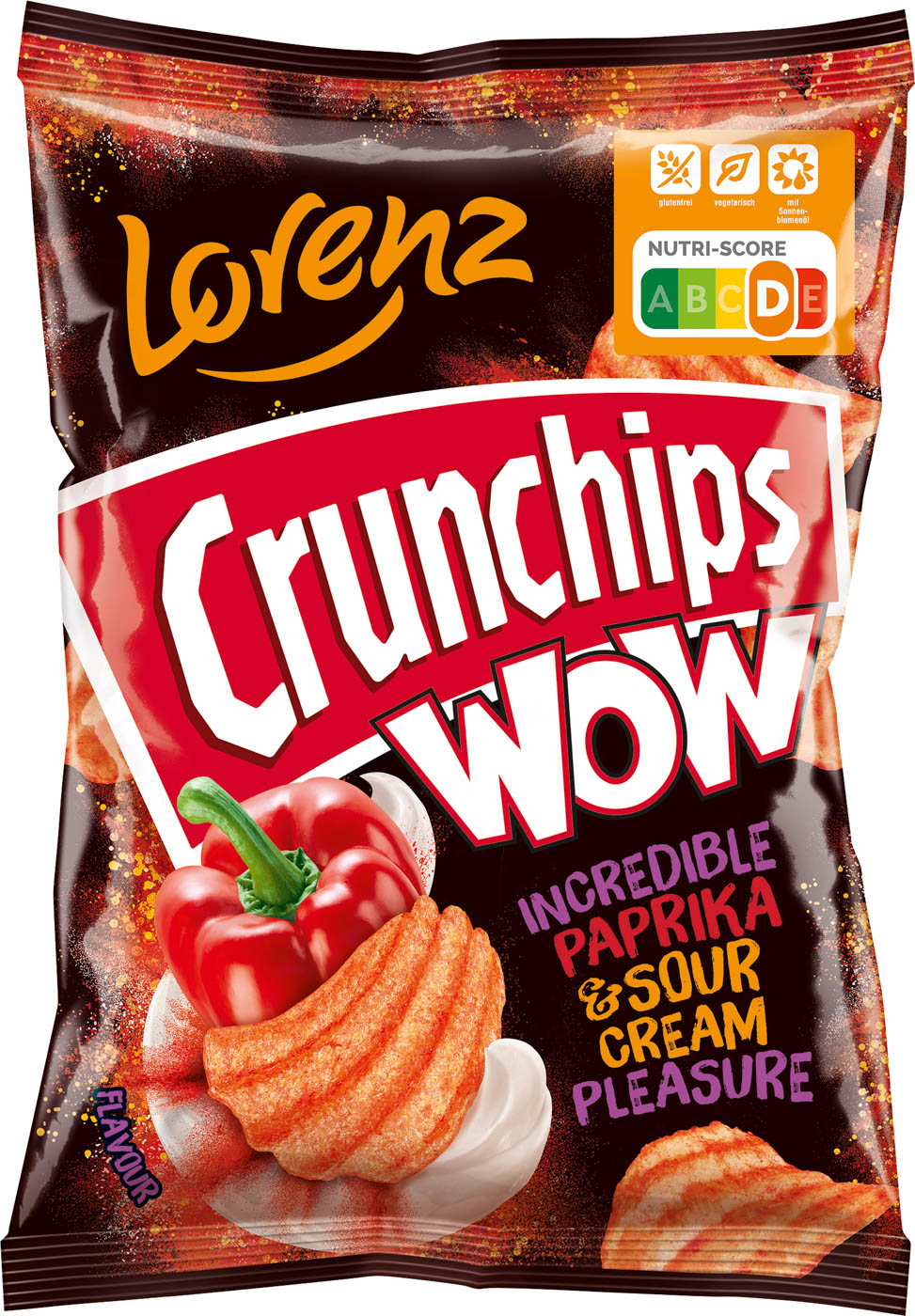 Lorenz Crunchips WOW Paprika & sour Cream 110G