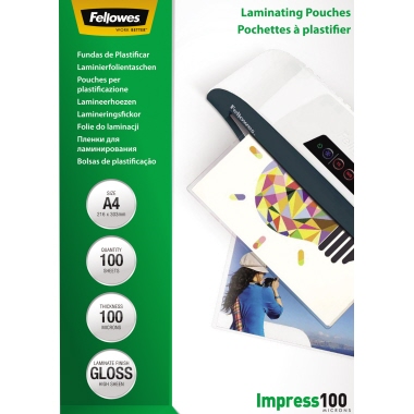 Fellowes® Laminierfolie Impress 100 210 x 297 mm (B x H) DIN A4 100µm glänzend 100 St./Pack.