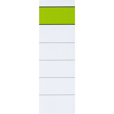 Biella Rückenschild breit/kurz 60 x 190 mm (B x H) weiß/grün 10 St./Pack., breit/kurz, Maße: 60 x 190 mm (B x H),