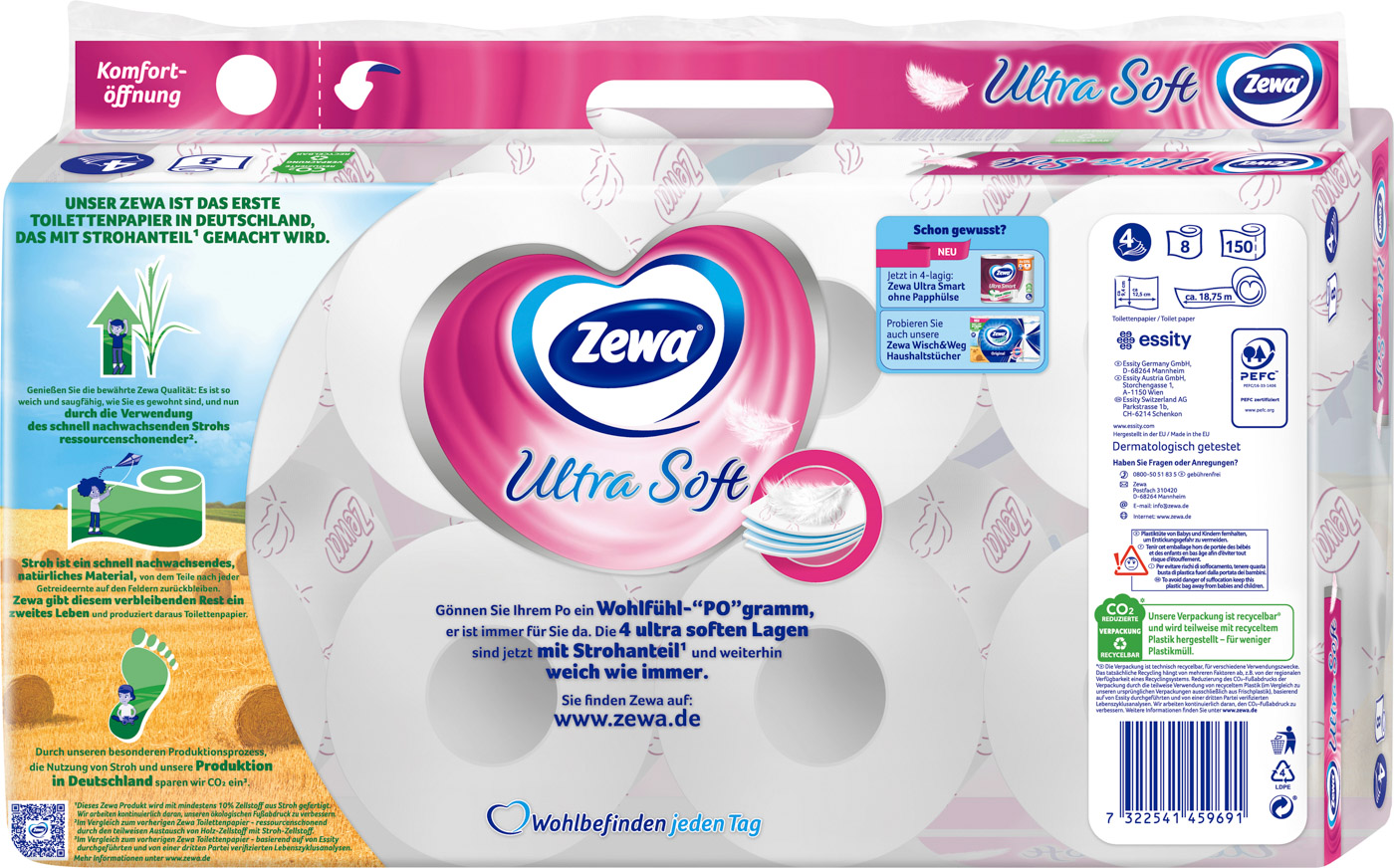 Zewa Ultra Soft Toiletten- Papier 4lagig 150 Blatt
