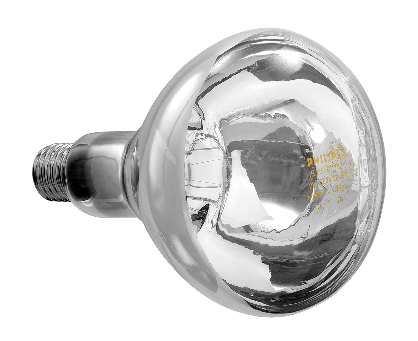Bartscher Infrarotlampe IWL250D-W | Ausführung:Infrarot ,Philips Incandescent 230-250 V BR125,Farbe Glas: Klar | 12,5 x 12,5 x 17,3 cm.
