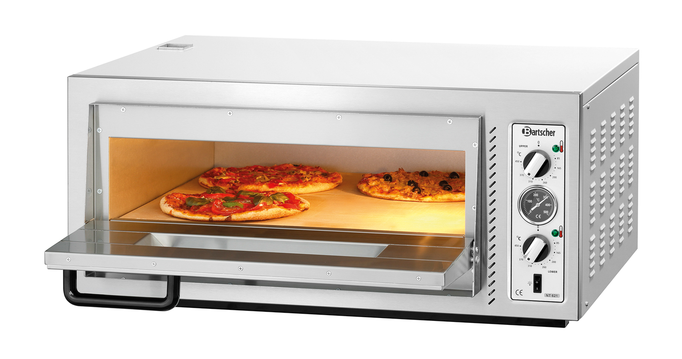 Bartscher Pizzaofen NT 621 | Spannung: 400 V |Maße: 88,5 x 79 x 40,0 cm. Gewicht: 59,6 kg