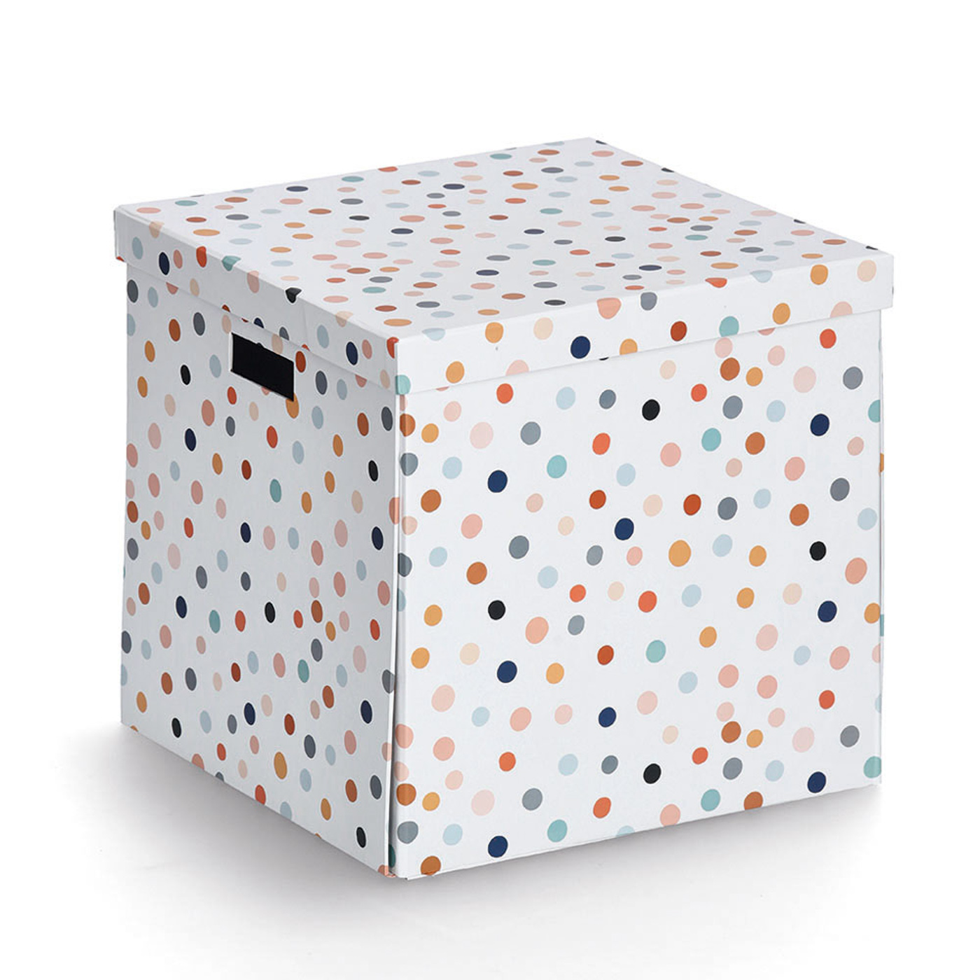 Aufbewahrungsbox "Dots", recycelter Karton 33,5x33x32, klappbar