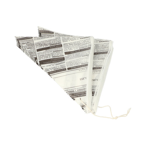 1000 Spitztüten, Pergament-Ersatz 27 cm x 19 cm x 19 cm "Newsprint" Füllinhalt 125 g, fettdicht von PAPSTAR