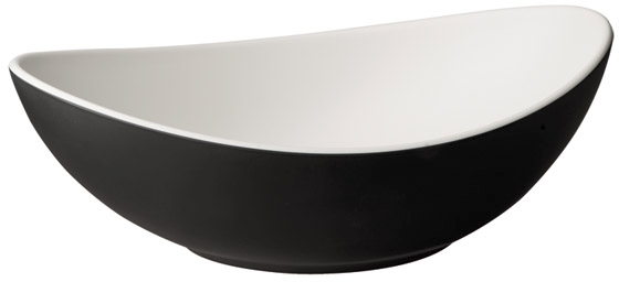 Schale -HALFTONE- 17,5 x 13,5 cm, H: 6,5 cm Melamin innen: weiß außen: schwarz 0,35 Liter spülmaschinengeeignet stapelbar