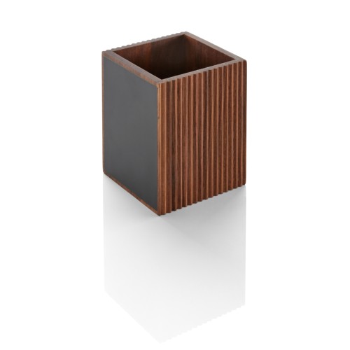WMF Besteckbox Holz (Walnuss) 11x11x13cm | Maße: 10 x 10 x 13,4 cm