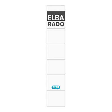 ELBA Ordnerrückenetikett schmal/kurz 34 x 190 mm (B x H) ohne Griffloch weiß