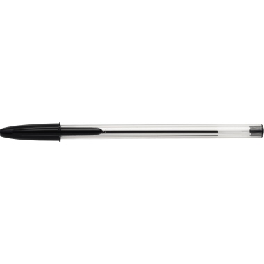 BIC® Einwegkugelschreiber Cristal 0,4mm schwarz Kappenmodell dokumentenecht 100 St./Pack.