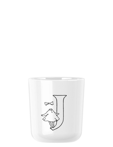 Moomin ABC Tasse - J 0.2 l. weiß, Maße: 74 x 74 x 83 mm