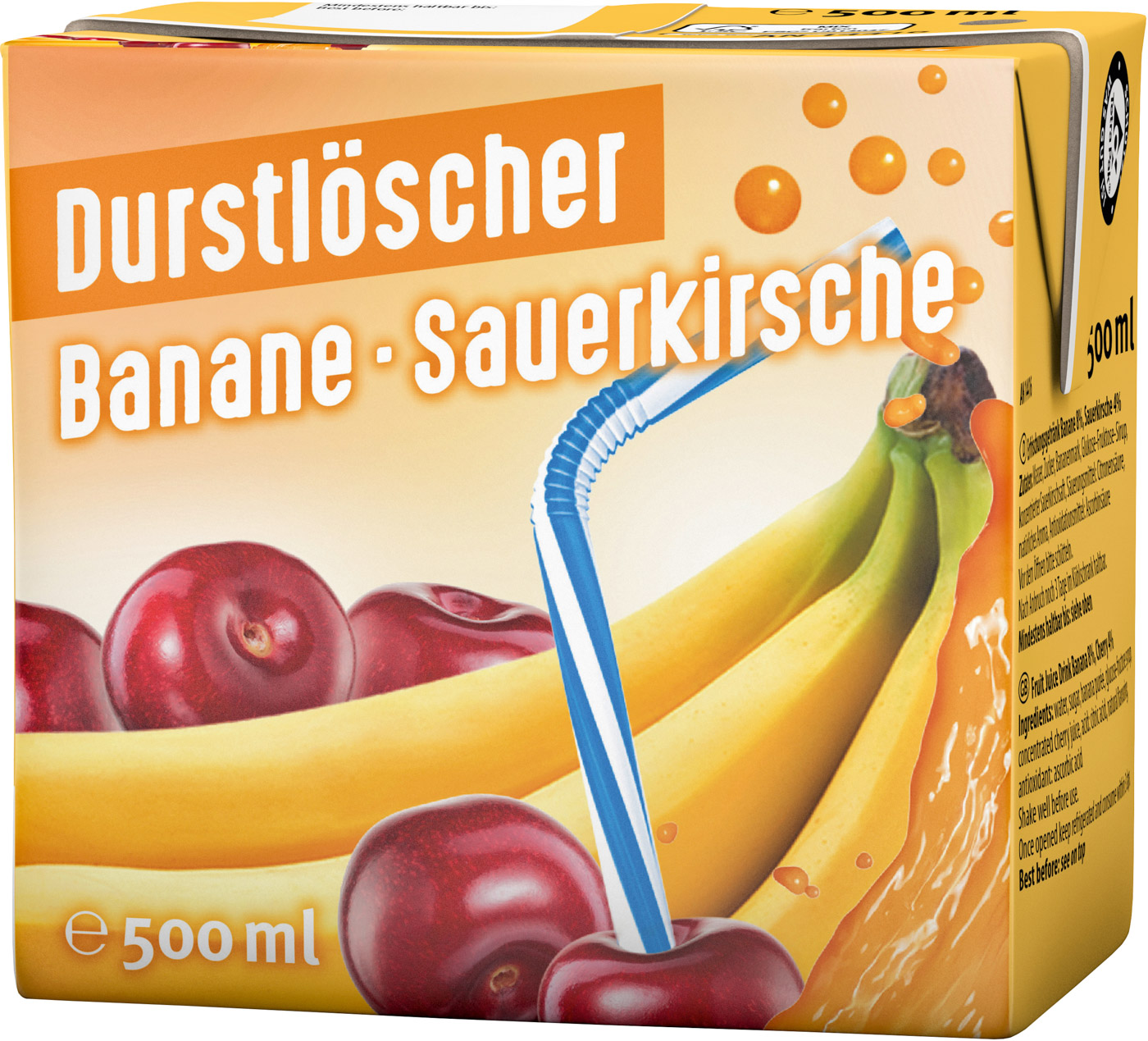 Durstlöscher Erfrischungsgetränk Banane- Sauerkirsche 0,5L Tetrapack