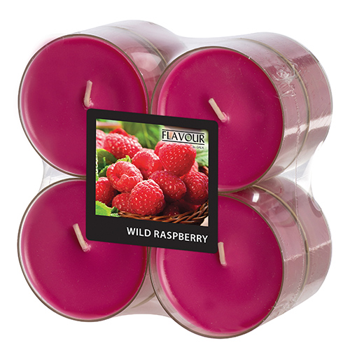 8 "Flavour by GALA" Maxi Duftlichte Ø 59 mm · 24 mm weinrot - Wild Raspberry in Polycarbonathülle von Flavour by GALA
