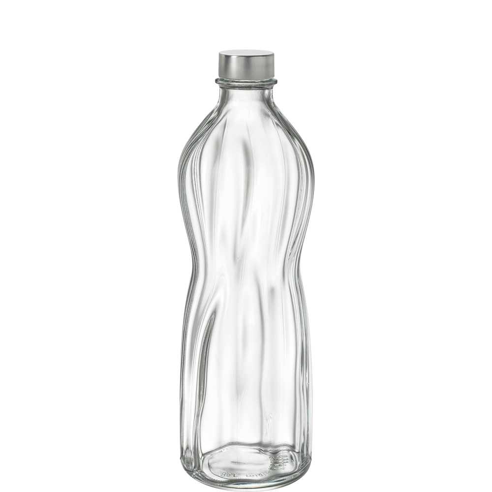 Bormioli Rocco Aqua Flasche 100cl mit Metallschraubverschluss, Glas