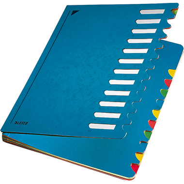 Leitz Ordnungsmappe Deskorganizer Color DIN A4 660g/m Karton, marmoriert blau 12 Fächer
