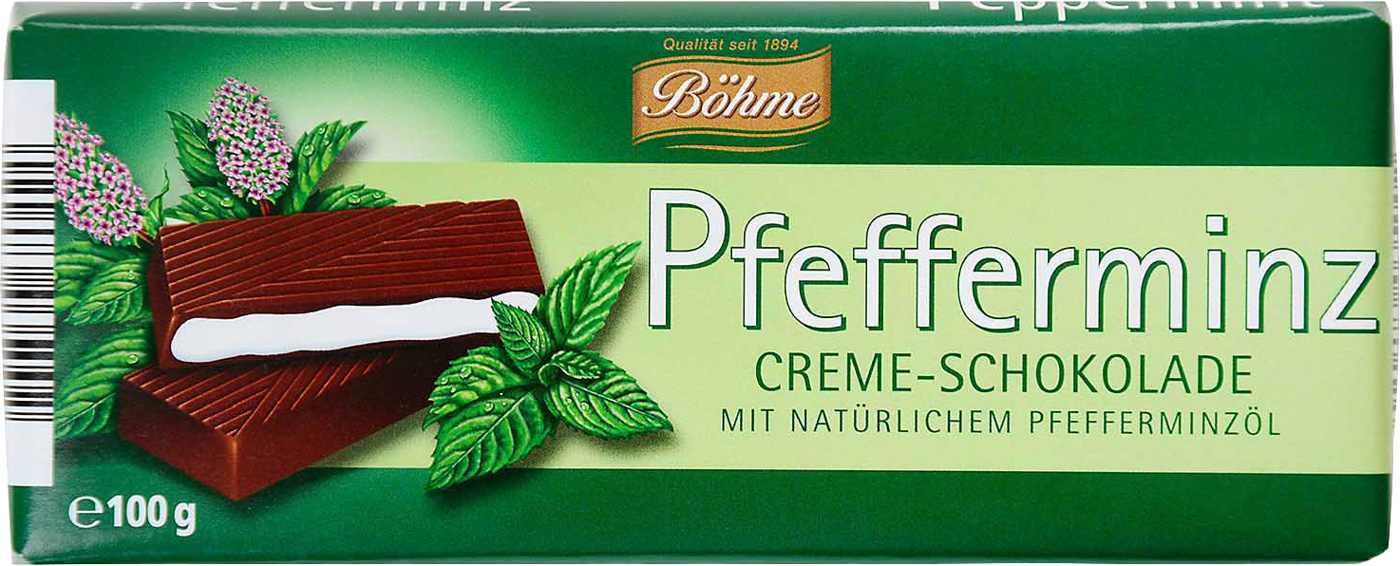 Böhme Pfefferminz Creme Tafelschokolade 100G