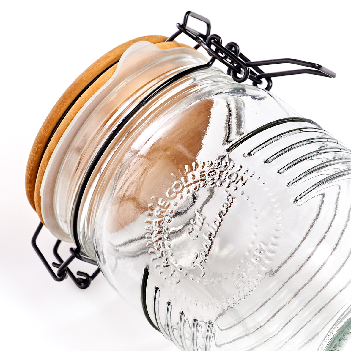 Vorratsglas, Glas; Metall; Holz, Ø10,8x17,5 cm. Farbe: transparent. Fassungsvermögen: 1000 ml. Mit diesem Vorratsglas der Old fashioned-Serie
