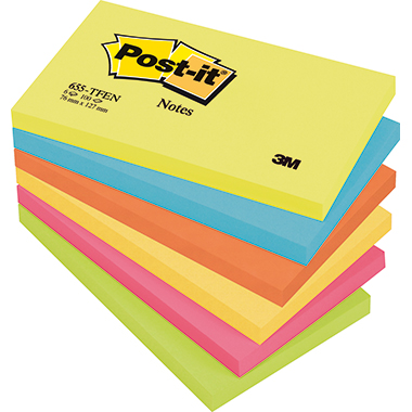 Post-it® Haftnotiz Recycling Notes Tower Pastell Rainbow 76 x 76 mm (B x H)  6 Block/Pack. - Haftnotizen & -streifen