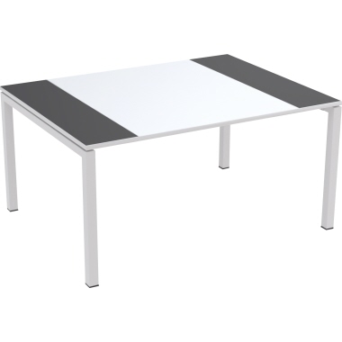 easyDesk® Schreibtisch 150 x 75 x 114 cm (B x H x T) Melaminharz anthrazit/weiß