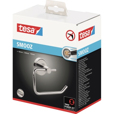 tesa® WC-Rollenhalter SMOOZ 10 x 14 x 5 cm (B x H x T) 1 Rolle inkl. Klebelösung Metall chrom