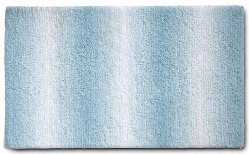 Kela Badematte Ombre aus 100% Polyester, frostblau, ca. 650mm x 550mm x 37mm (L x B x H)