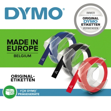 DYMO® Prägeband 9 mm x 3 m (B x L) Kunststoff schwarz