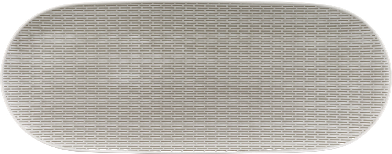 Bauscher Platte aus der Kollektion scope glow gray, oval, coup, relief, 46 cm, aus Porzellan