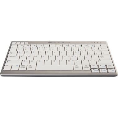 BakkerElkhuizen Tastatur UltraBoard 950 10m inkl. USB-Ladekabel weiß/grau, QWERTZ, Maße: 28,5 x 1,9 x 14,7 cm (B x H x