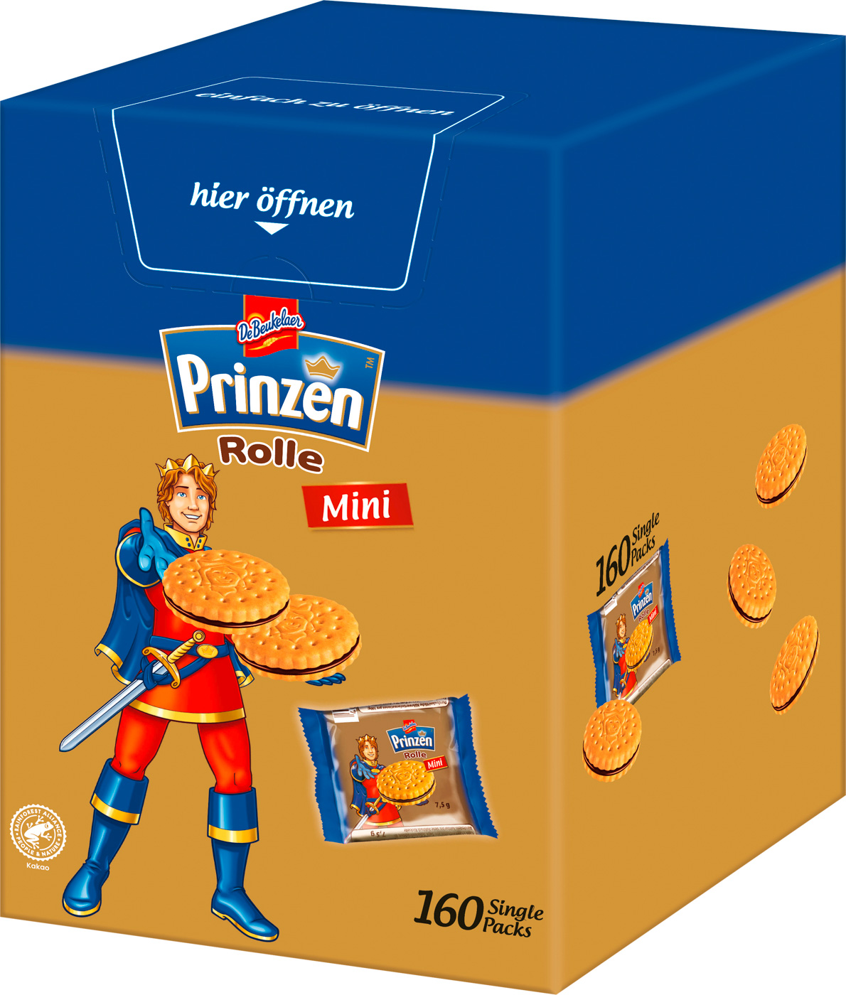 De Beukelaer Prinzenrolle - Mini Single Pack, Kekse, 160 Stück á 7,5g.