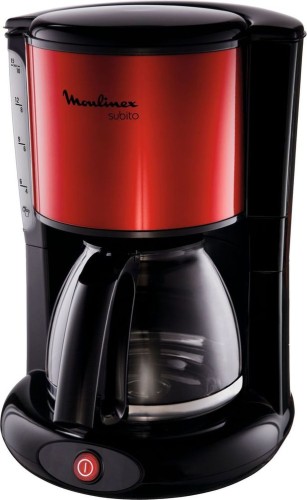 Moulinex Subito Filterkaffeemaschine, rot/schwarz und Edelstahl, 10-15 Tassen
