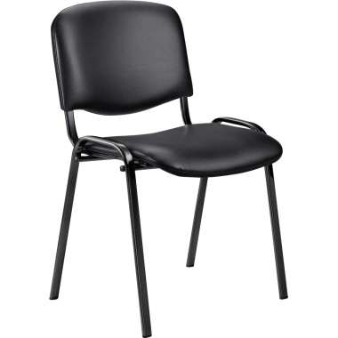 Besucherstuhl Holz/Kunstleder schwarz, Sitzform: Schalensitz, Breite des Sitzes: 47 cm, max. Sitzhöhe: 48 cm, Tiefe der