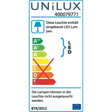 UNILUX Stehleuchte LIXUS 40.000h 50W A+ 56 kWh/1.000h LED metallgrau, mittlere Nennlebensdauer: 40.000 h, Lichtstrom: