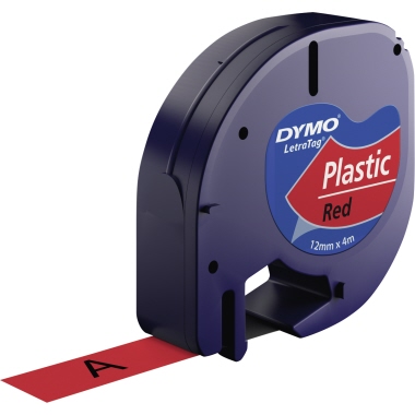 DYMO® Schriftbandkassette LT 12 mm x 4 m (B x L) rot schwarz