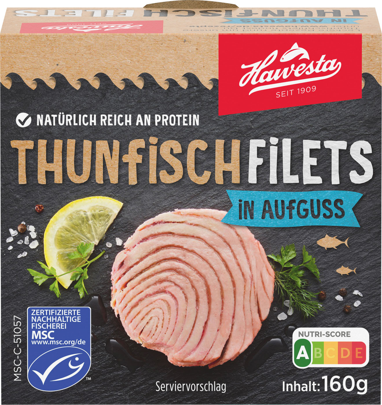 Hawesta MSC Thunfischfilets in Aufguss 160G