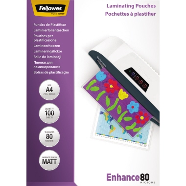 Fellowes® Laminierfolie Enhance 80 210 x 297 mm (B x H) DIN A4 80µm matt 100 St./Pack.