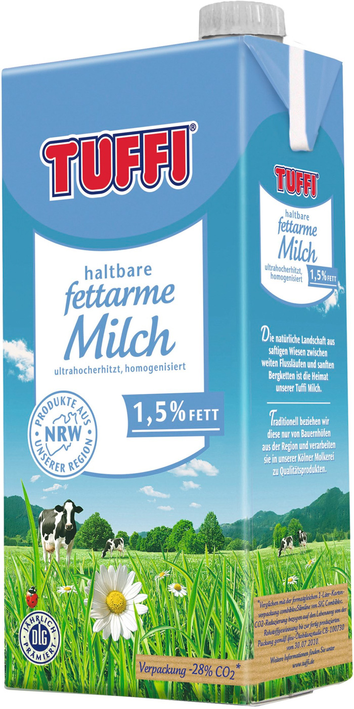Tuffi H-Milch 1,5% 1L ultrahocherhitzt.