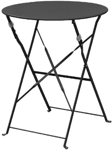 Bolero klappbare Stahltisch rund 60cm schwarz