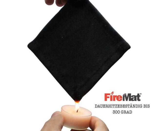 KeyCoon Firemat Brandschutzunterlage schwarz Edition 33x33 cm