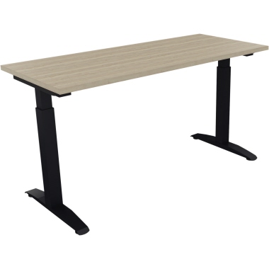 Schreibtisch all in one 1.400 x 650-850 x 600 mm (B x H x T) Holz eiche natur, Maße: 1.400 x 650-850 x 600 mm (B x H x