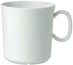 Kaffeebecher 0,4 l MELAMIN Farbe: uni weiß Form: Davos