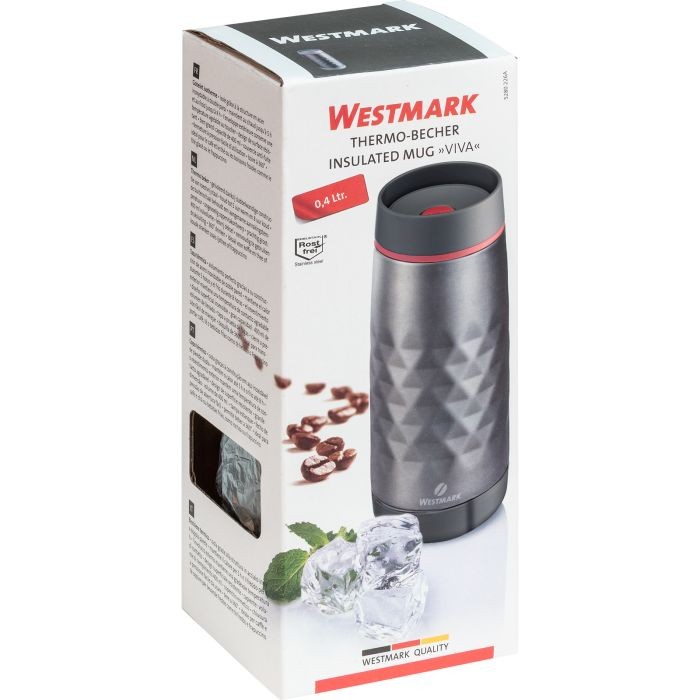 WESTMARK Thermo-Becher »Viva«, 400 ml, anthrazit, hält dank doppelwandiger Edelstahlkonstruktion bis zu 5 h warm und 8 h kalt