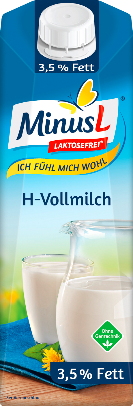 Minus L H-Vollmilch 3,5% laktosefrei 1L.