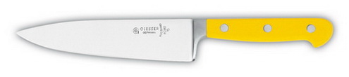 Giesser Kochmesser, breit, 15 cm Klinge, gelber Griff das klassische breite Messer mit hervorragender Gewichtsverteilung.