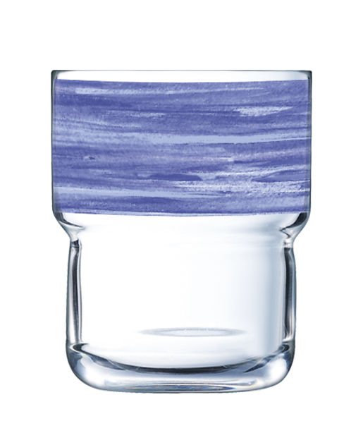 Stapelbecher 0,27 l aus gehärtetem Glas Form BRUSH LOG Blue Jean / Dunkelblau von Arcoroc
