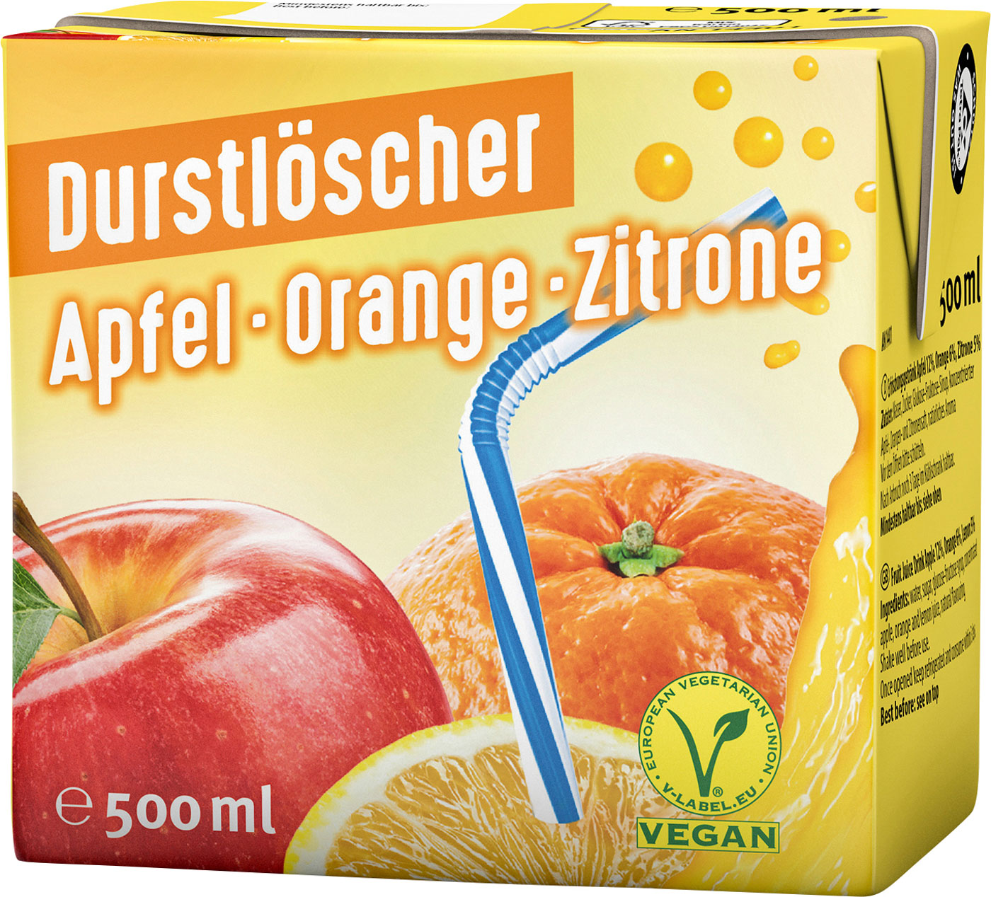 Durstlöscher Erfrischungsgetränk Apfel-Orange- Zitrone 0,5L Tetrapack