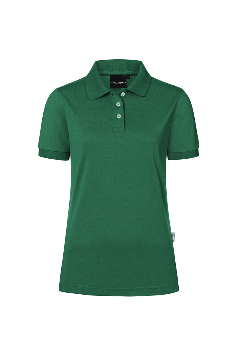 Damen Workwear Poloshirt Modern-Flair, aus nachhaltigem Material , GR. 3XL , Farbe: waldgrün , von Karlowsky