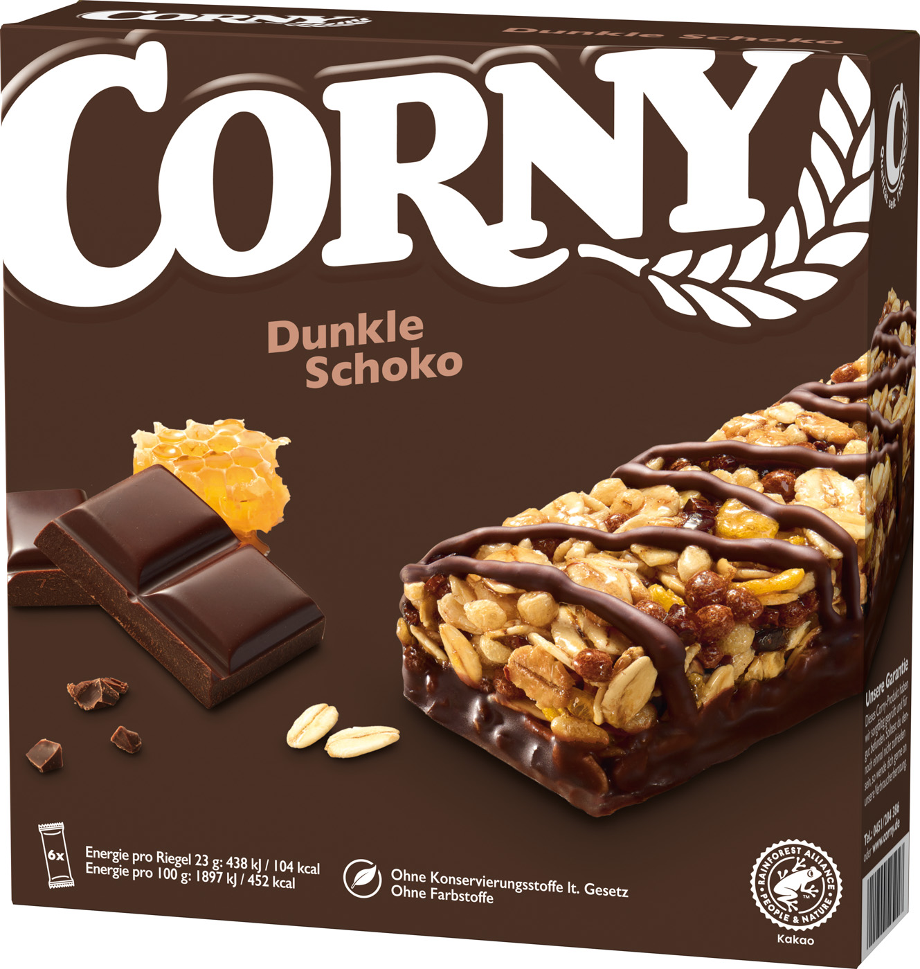 Corny Dunkle Schokoriegel 6 x 28g 138G