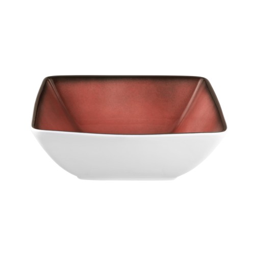 Seltmann Bowl 5140 20x20 cm, eckig, Form: Buffet-Gourmet, Dekor: 57126 ziegel4, hohe Kantenschlagfestigkeit, Made in Germany