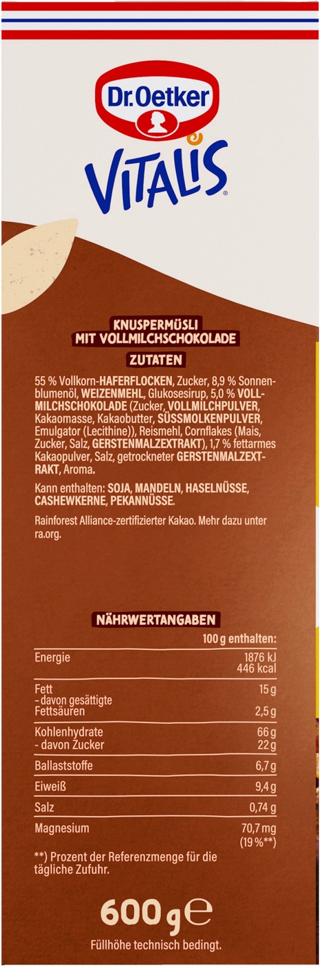 Dr. Oetker Vitalis Knusper Müsli Schokolade 600G